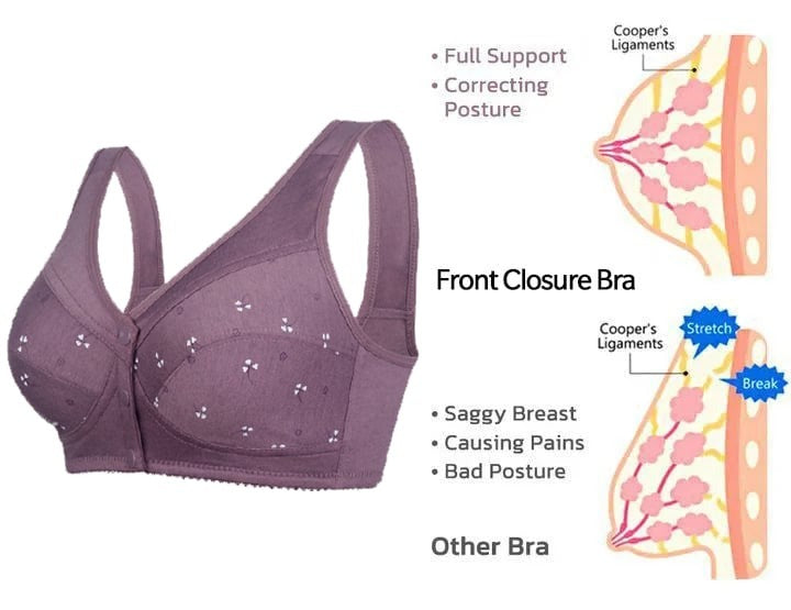 Design for Senior Front Closure Cotton Bra